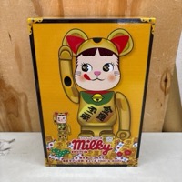 BE@RBRICK 招き猫 ペコちゃん 金運ダブル小判 金メッキ 100% & 400%
